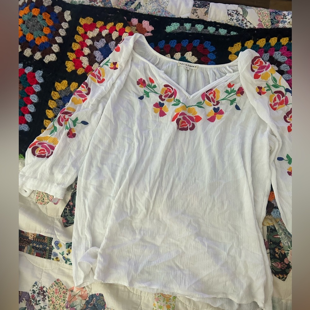 Floral Embroidered Blouse small